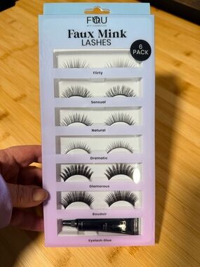 Faux Mink 6-Pack Lashes with Glue - Black BUNDLE AND SAVE ON SHIPPING- Beauty